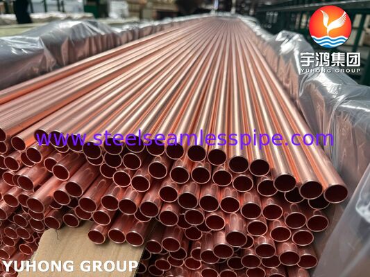 Tabung Tembaga ASTM B111 UNS C12200 DHP untuk HVAC &amp; Penukar Panas