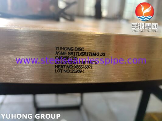 Tembaga paduan plat bulat NAVAL Kuningan ASME SB171 C46400 O25 FORGED DISC