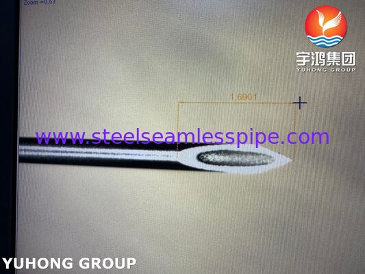 SUS304 26G Medical Grade Stainless Steel Back Cut Needle Tube Untuk Jarum EMG ISO9626