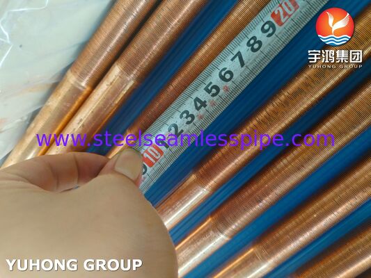 ASTM B111 C12200 Tabung Tanpa Jahit Tembaga Fosfor-Deoksida untuk Kondensor Penukar Panas