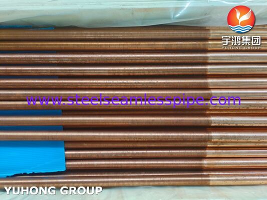 ASTM B111 C12200 Tabung Tanpa Jahit Tembaga Fosfor-Deoksida untuk Kondensor Penukar Panas