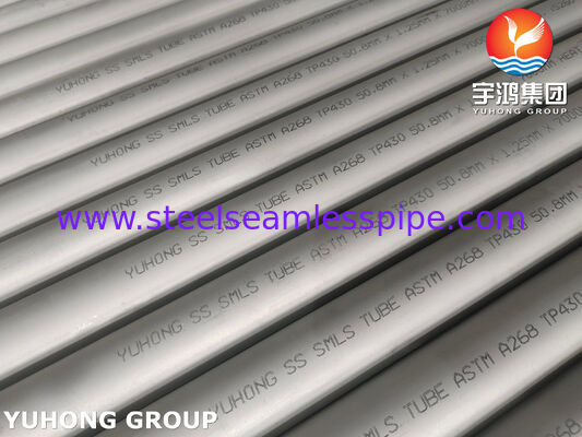 ASTM A268 TP430 , UNS S43000 Tabung Baja Tahan Karat Tanpa Sambungan Untuk Tabung Penukar Panas