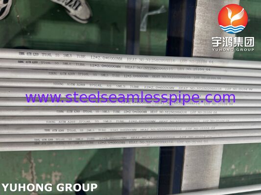 ASTM A269 TP316L Tabung stainless steel tanpa jahitan untuk penukar panas, disiram dan dipanaskan