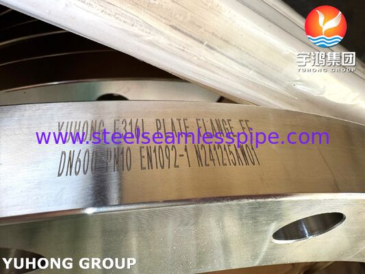 EN 1092-1 F316L Baja tahan karat Flat Face FF Flange PN16 untuk pipa