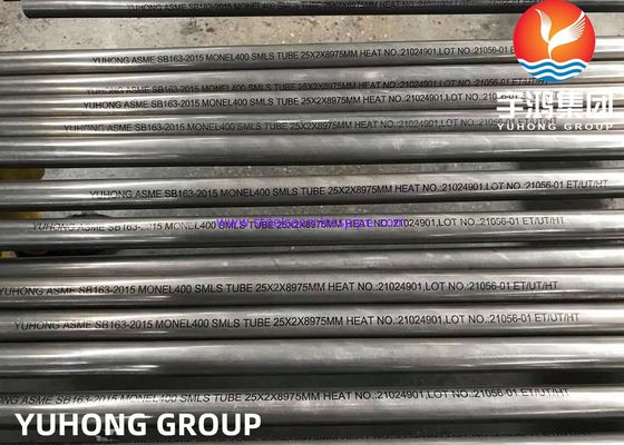 ASME SB163 UNS N04400 / Monel 400 Tabung Penukar Panas Mulus Paduan Nikel