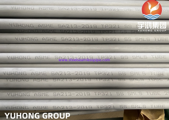 ASTM A213 TP321, 1.4541 Tabung Boiler Stainless Steel Tanpa Jajar yang Diasap dan Dipanaskan