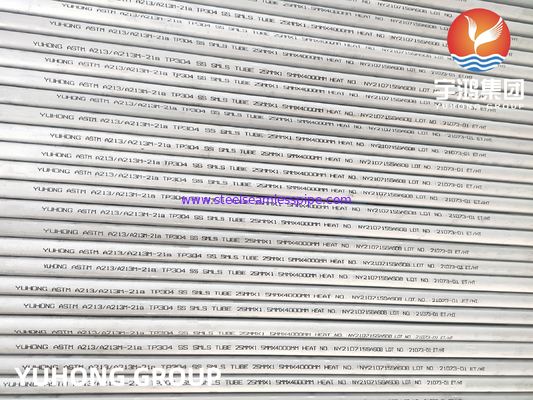 ASTM A213 TP304 /TP304L tabung tanpa jahitan untuk penukar panas