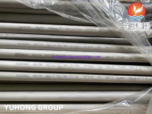 ASTM A213 TP304 /TP304L tabung tanpa jahitan untuk penukar panas
