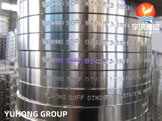 DIN2573 F316L Stainless Steel Slip-on Flange (Flat Face), digunakan dalam lingkungan suhu tinggi