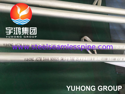 ASTM B444 Inconel 625 Seamless U Bend Tube untuk Penukar Panas Shell & Tube