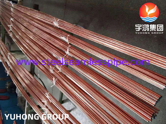 Tabung Tembaga ASTM B111 / ASME SB111 TP2 UNS C12200 DHP Tabung Penukar Panas Seamless