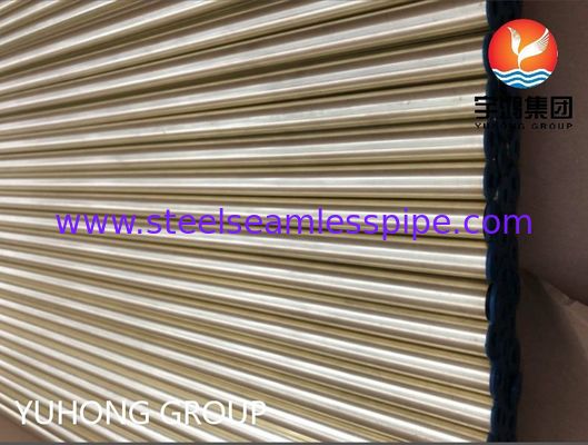 ASTM B111 C44300 O61 Tabung tembaga tanpa jahitan Tabung tembaga bulat untuk aplikasi penukar panas