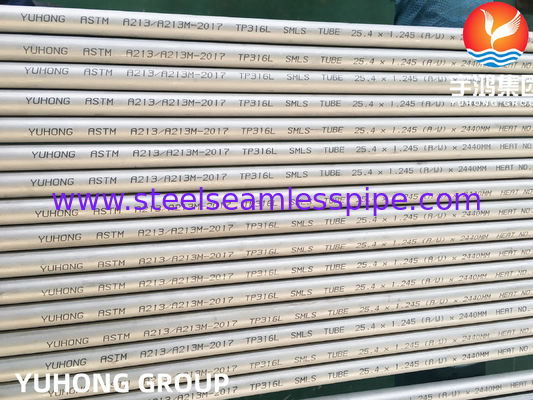 ASTM A213 TP316L S31603 SUS316L Tabung Penukar Panas Mulus Stainless Steel