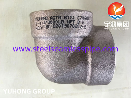B151 C70600 90LR Threaded Elbow NPT, Copper Alloy High Pressure Forging Fitting Usage In Marine Systeem