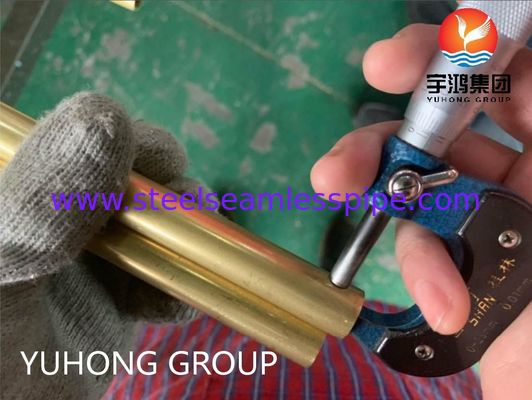 ASTM B111 Pipa Paduan Tembaga C68700 Tanpa Sambungan untuk Aplikasi Kondensor Penukar Panas