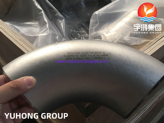 ASTM A403 WP347H 90 derajat siku stainless steel Buttweld Fitting ASME B16.9