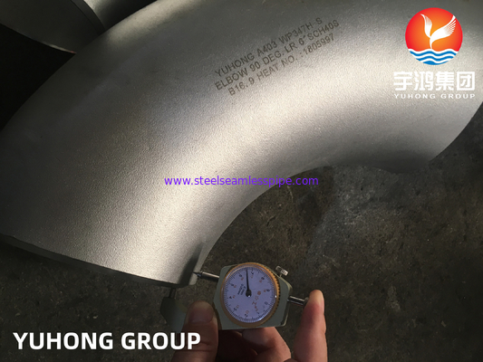 ASTM A403 WP347H 90 derajat siku stainless steel Buttweld Fitting ASME B16.9