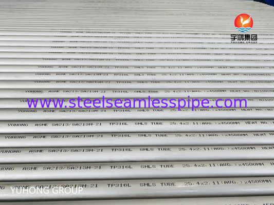 ASTM A213 TP316L Cold Rolled Stainless Steel Seamless Pipe untuk High Temperature Heat Exchanger dengan Kloride Corrosion Resistance