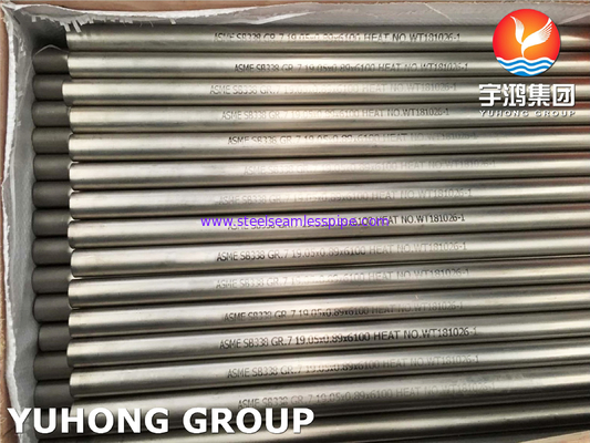 Pipa Paduan Titanium ASME SB338 / ASTM A338 GR.7 Tabung Mulus