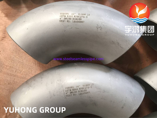 ASTM B366 C-276 Hastelloy Nickel Alloy 90 LR Elbow Butt Welded Fitting Untuk Sambungan Pipa