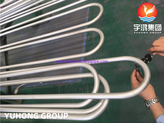 Tabung penukar panas ASTM A213 TP316 / TP316L / TP316Ti / TP316H/TP904L U Bend Tube, Untuk aplikasi bundel tabung