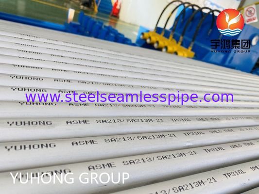 ASME SA213 TP316L Karat tahan korosi Stainless Steel Seamless Tube untuk boiler dan penukar panas dengan ukuran yang disesuaikan