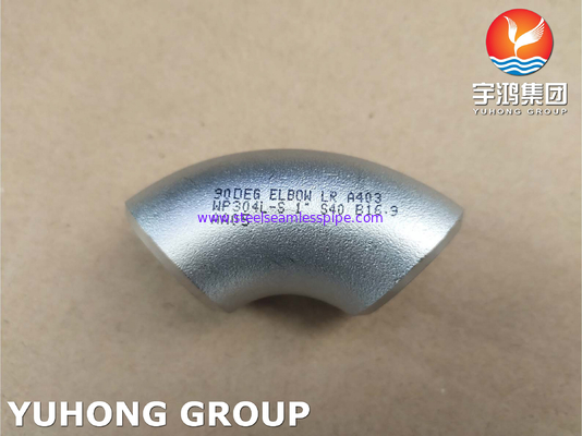 ASTM A403 WP304L Elbow Buttweld Fitting dari stainless steel ASME B 16.9