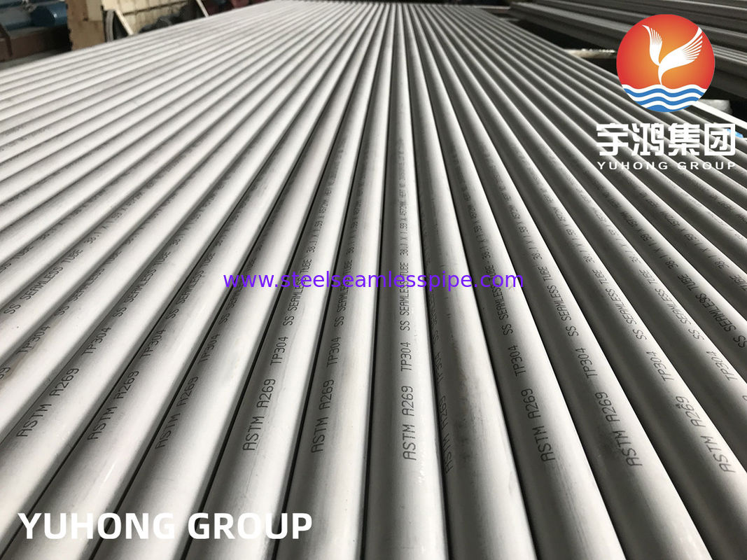 ASTM A269 TP304 Stainless Steel Seamless Tube Piled Annealed untuk Penukar Panas dengan Uji PMI