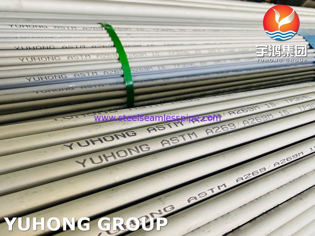 ASTM A269 TP304L Stainless Steel Seamless Tube Piled Annealed untuk Penukar Panas dengan Uji PMI