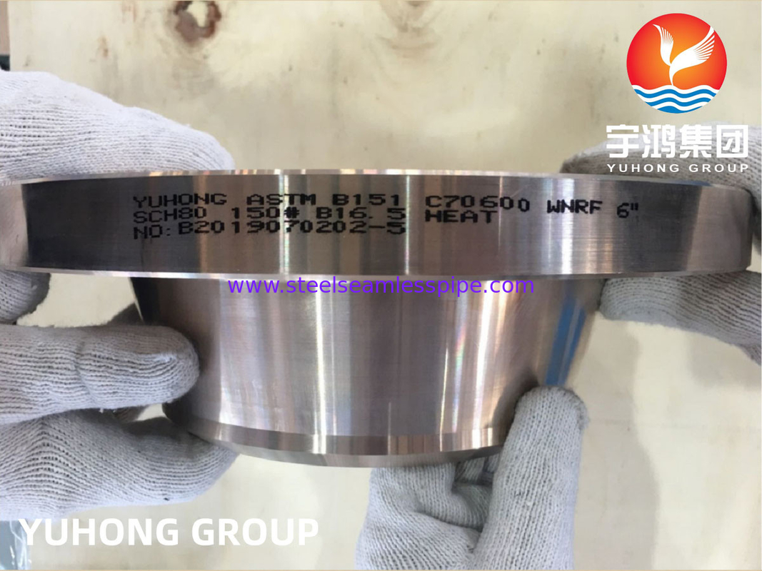 ASTM B151 C70600 2.0872 Flange Weldneck Tempa Paduan Cu-Ni RF B16.5