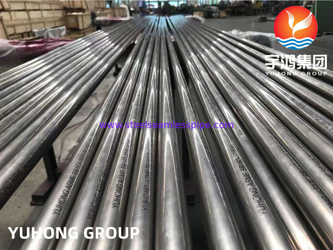 Heat Exchanger Nickel Alloy Pipe ASME SB163 / SB167 Presisi Tinggi Tabung Paduan Nikel Mulus Standar