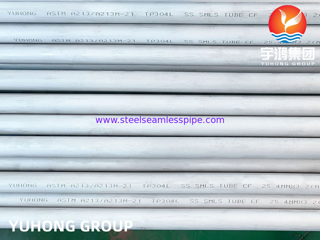 ASTM A213 TP304L Stainless Steel Seamless Tubes Untuk Bahan Kimia Penukar Panas