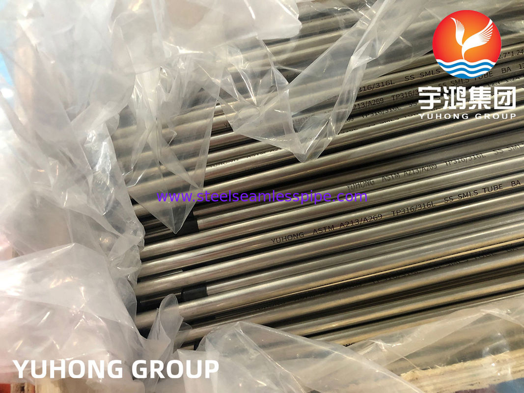 Pipa Stainless Steel Seamless Bright Annealed A213 / A269 TP304 / TP316 19.05*1.24*6000MM