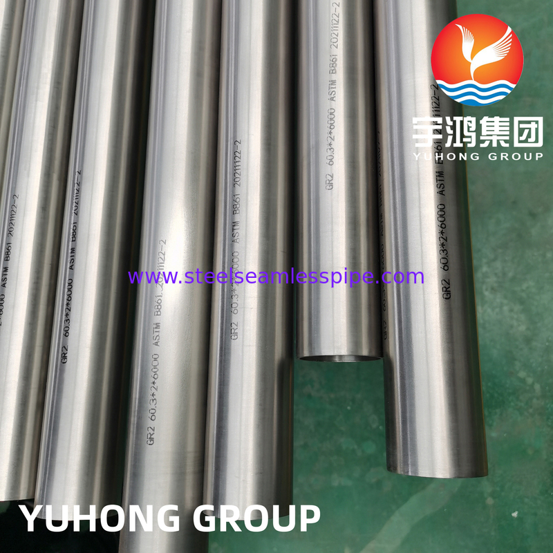 ASTM B861 GR.2 Titanium Alloy Steel Seamless Pipe Heat Exchanger Alat Listrik Kondensor