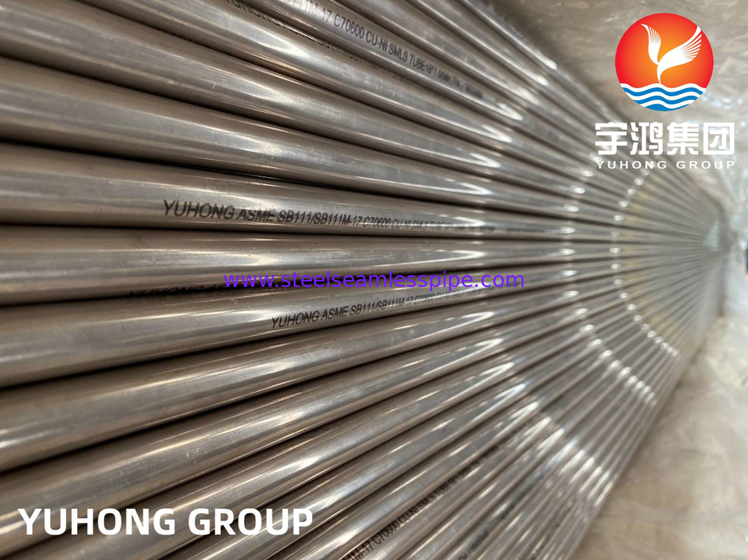 Tembaga Alloy Seamless Tube ASME B111 CuNi 90/10 C70600 15mm 25mm 50mm Pengolahan Air Air Cooler Heater
