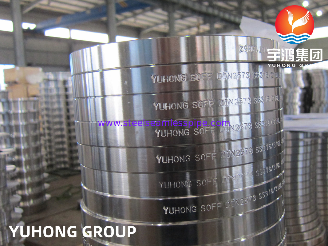 DIN2573, ASTM A182 F316 F316L, Flensa Slip On Stainless Steel Tempa, Muka Datar B16.5