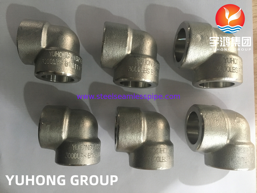 ASTM A182 F304 Baja tahan karat tempa Fitting 90 DEG.11