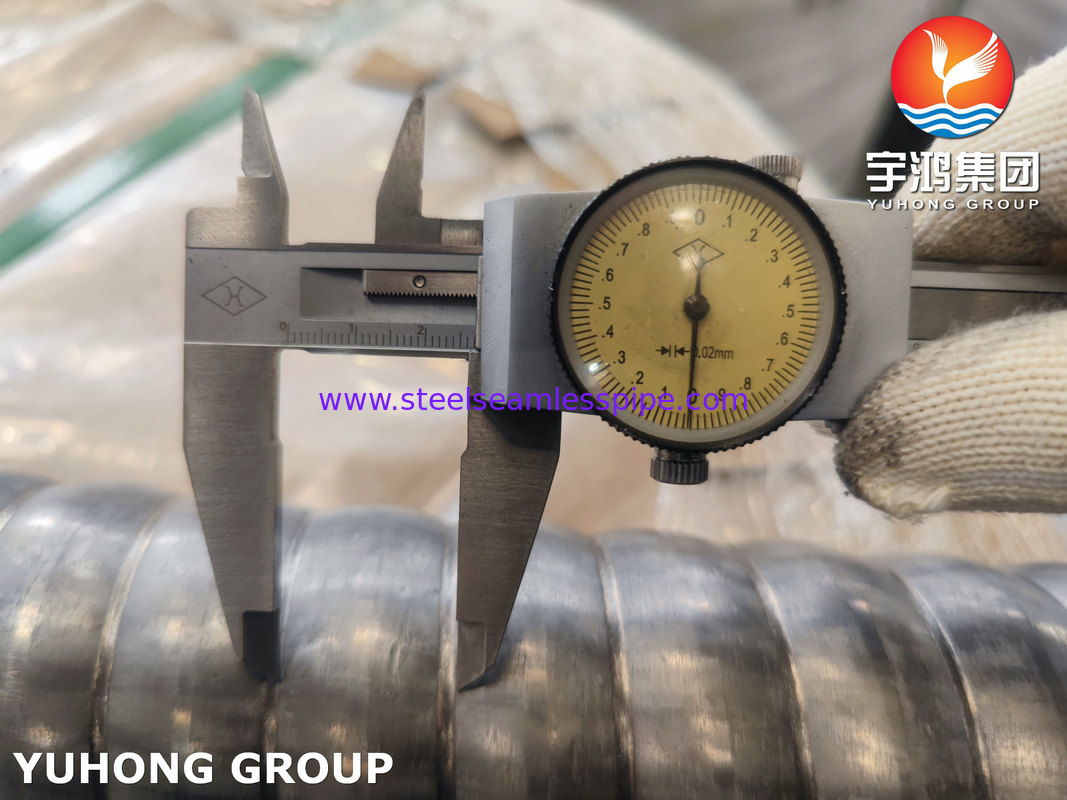 TP304 TP304L TP316 TP316L tabung sirip bergelombang dari stainless steel untuk perangkat prapanas