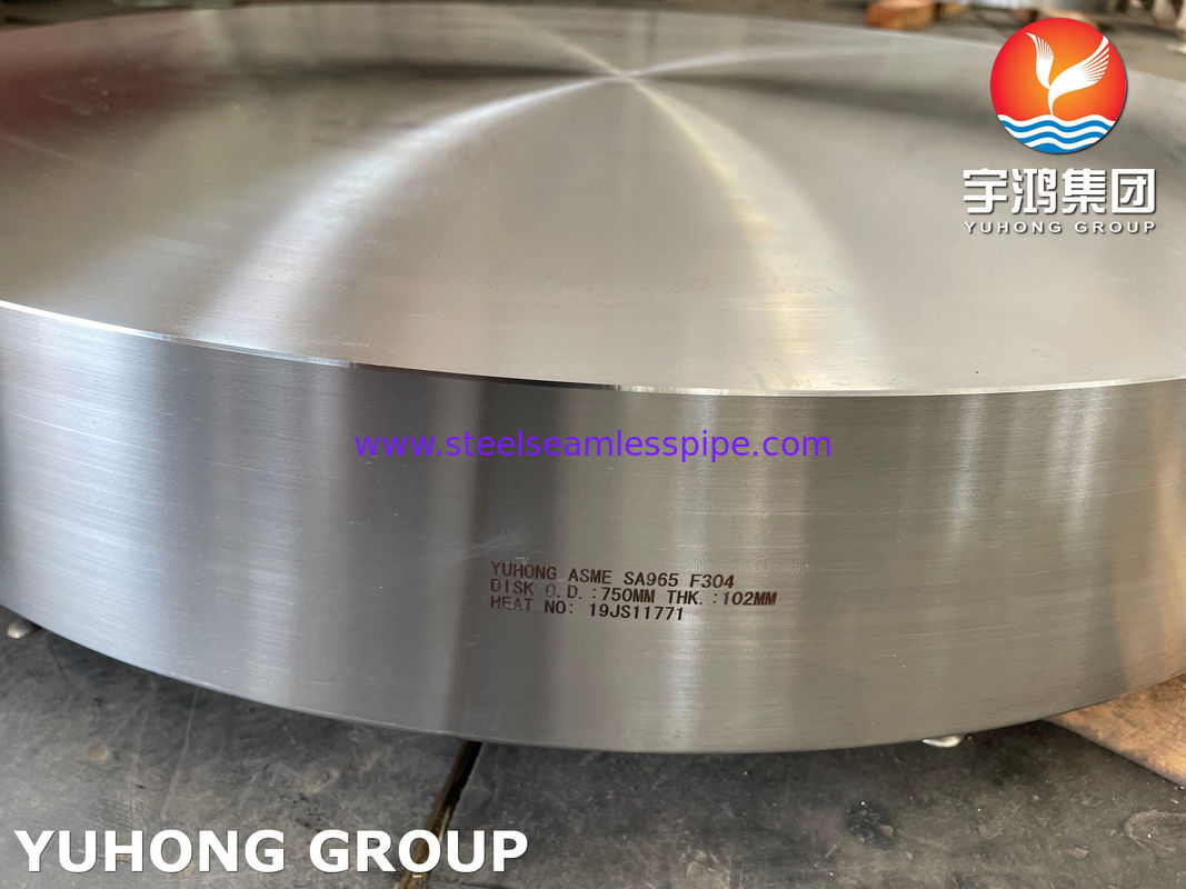 ASME SA965 F304 Disk Dan SA266 GR.2 Ring Untuk Bagian Penukar Panas