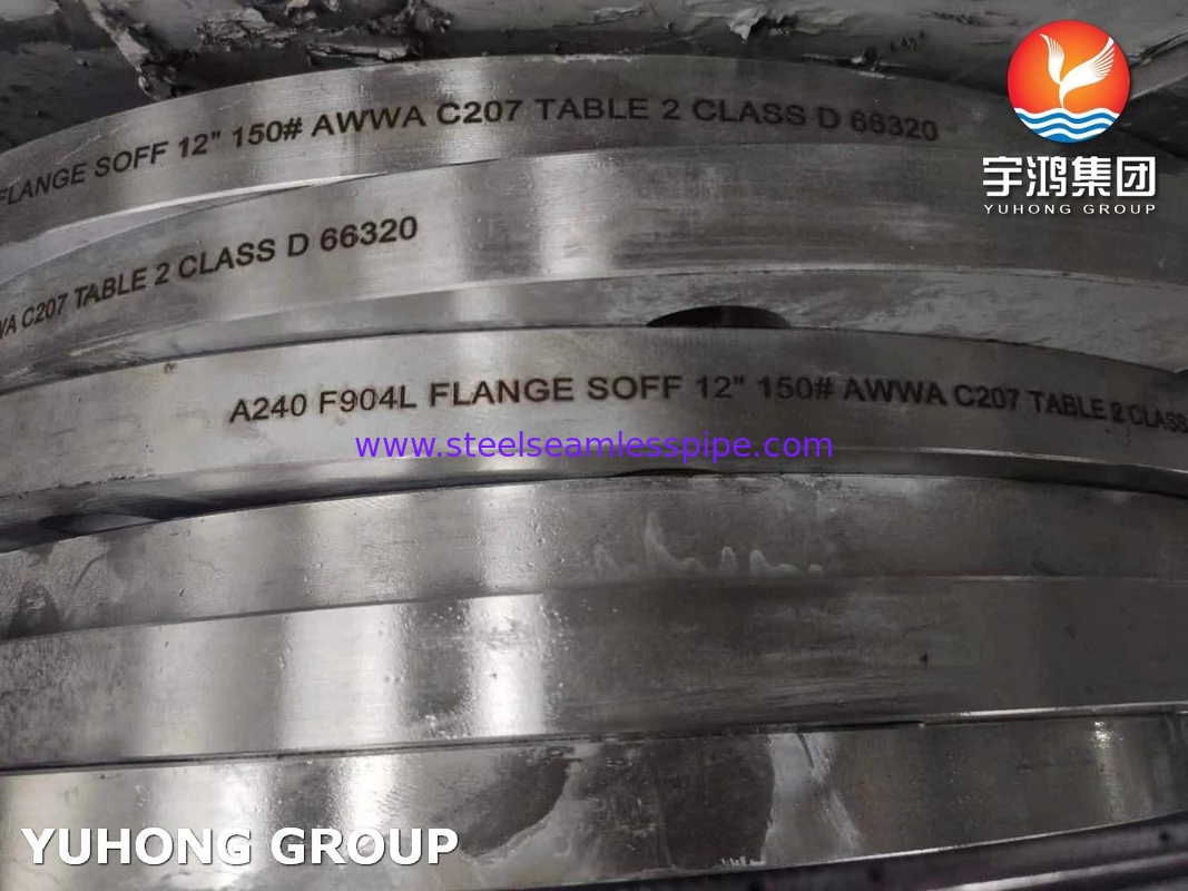 ASTM A240 F904L Baja tahan karat AWWA C207 Tabel 2 Kelas D Slip pada FF Flange
