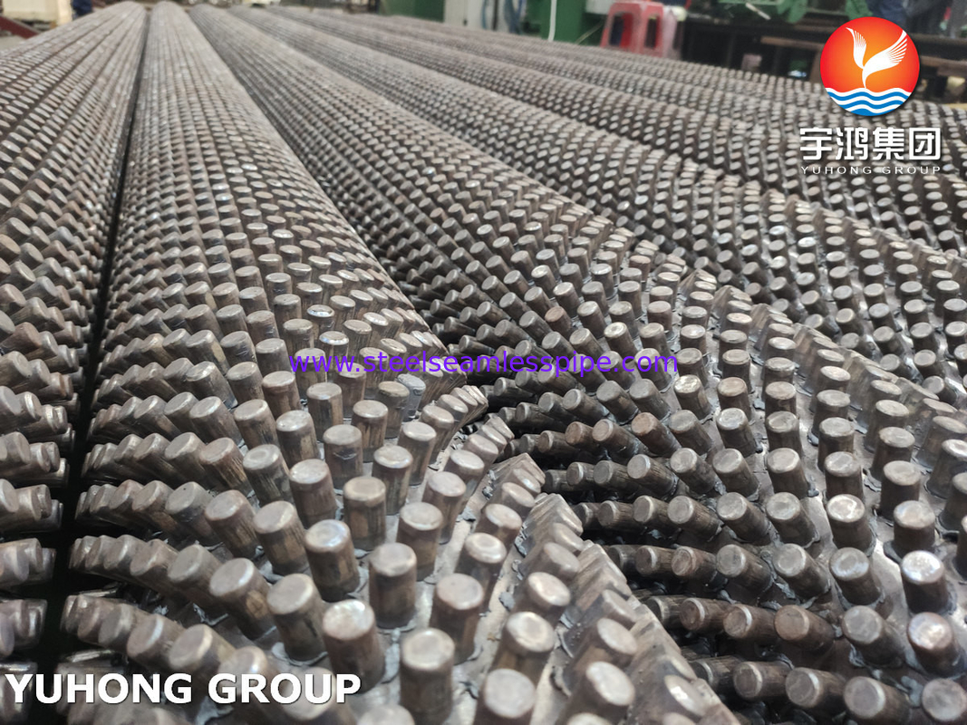 Baja paduan ASTM A213, ASME SA213 T9 tabung sirip bertulang untuk tungku uap