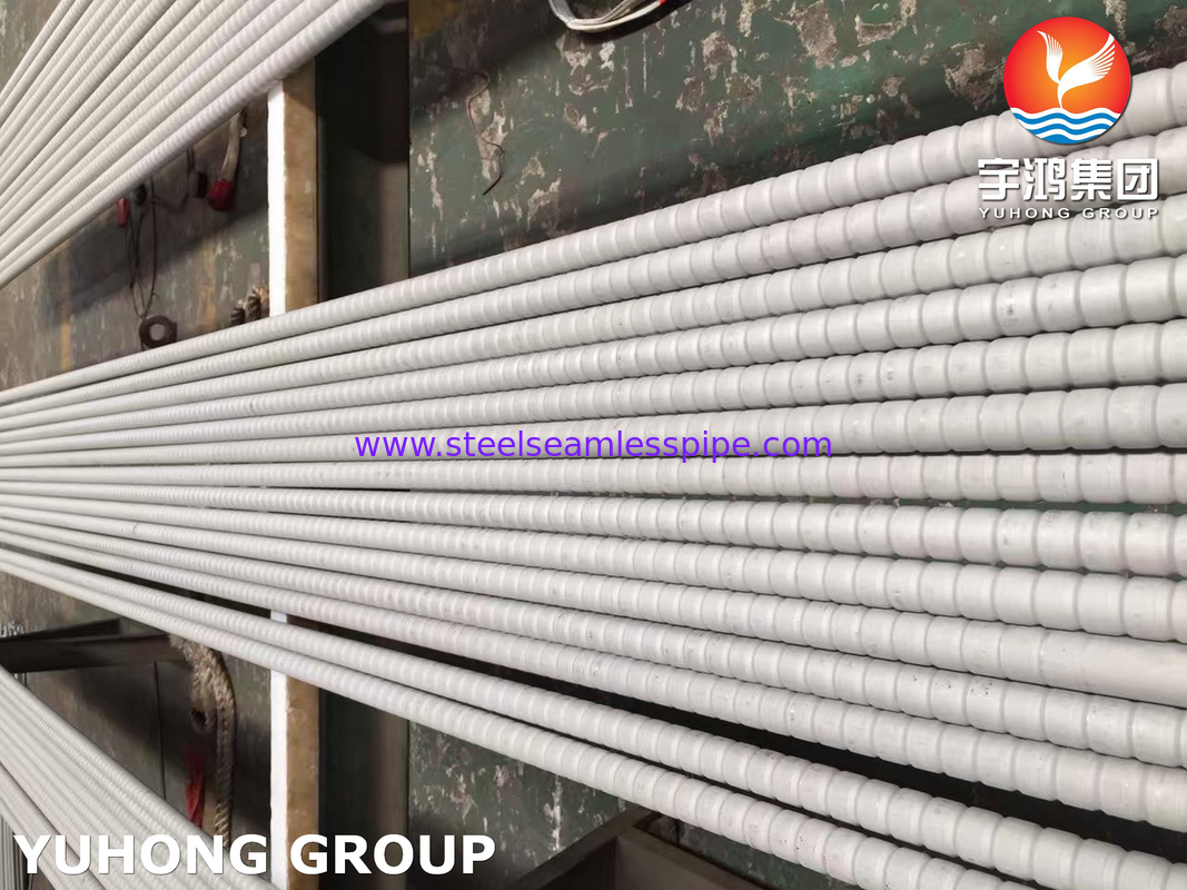 GOST9941 12X18H10T TP321 tabung sirip bergelombang baja tahan karat untuk pendingin udara