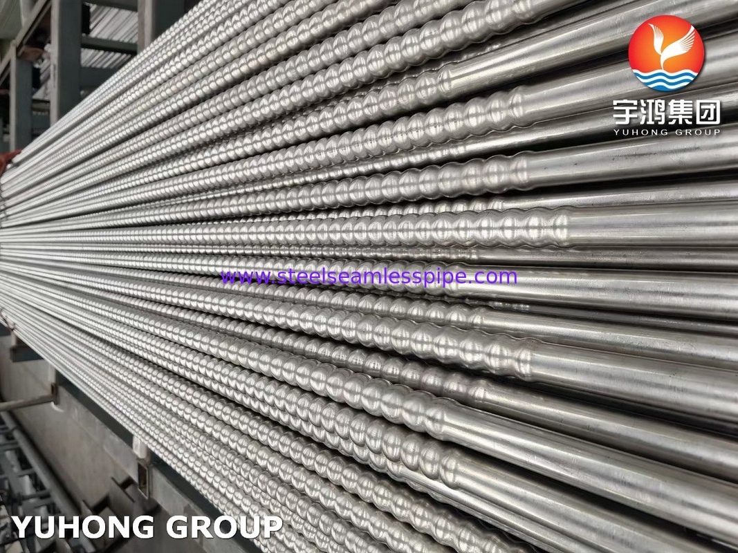 ASTM A213 TP304 Tabung Bergelombang Stainless Steel Peningkatan Tabung Perpindahan Panas