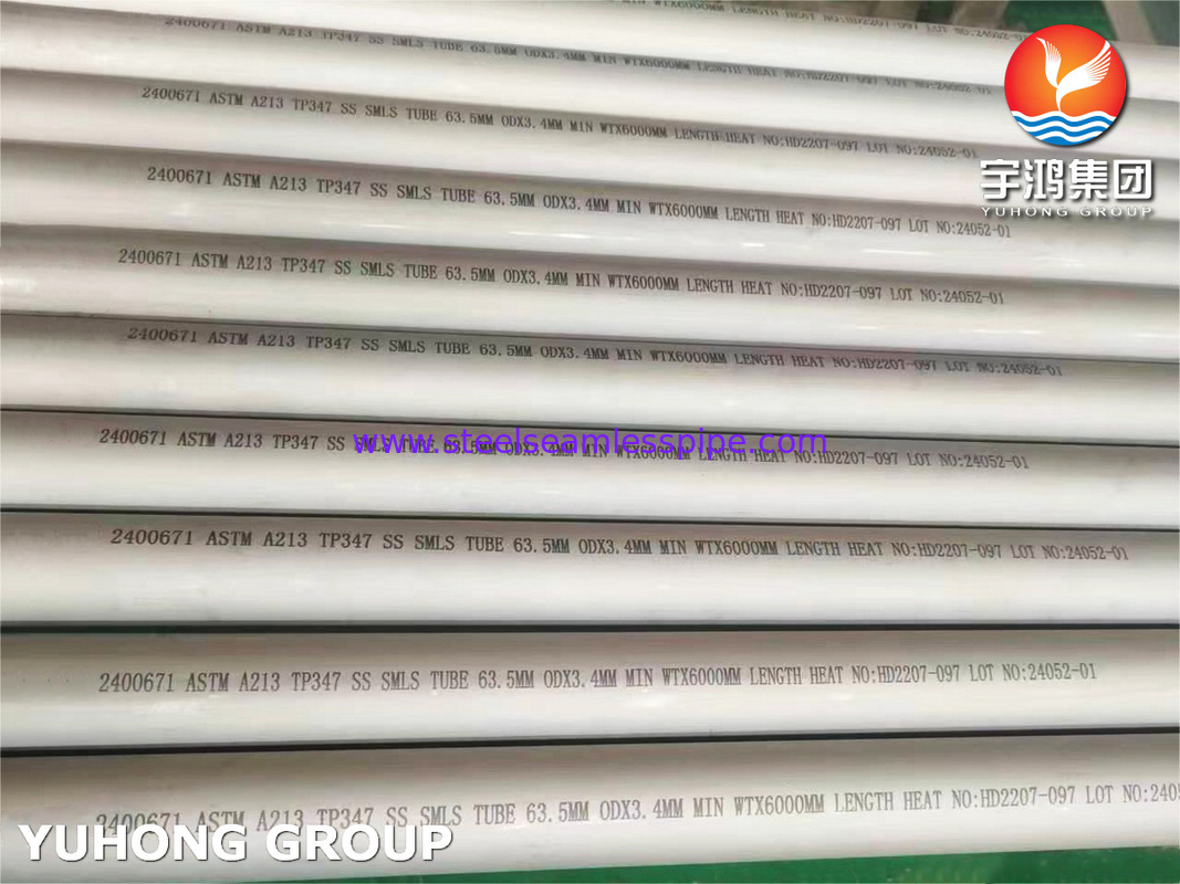 ASTM A213/ASME SA 213 TP347/TP347H tabung tanpa jahitan stainless steel di boiler penukar panas