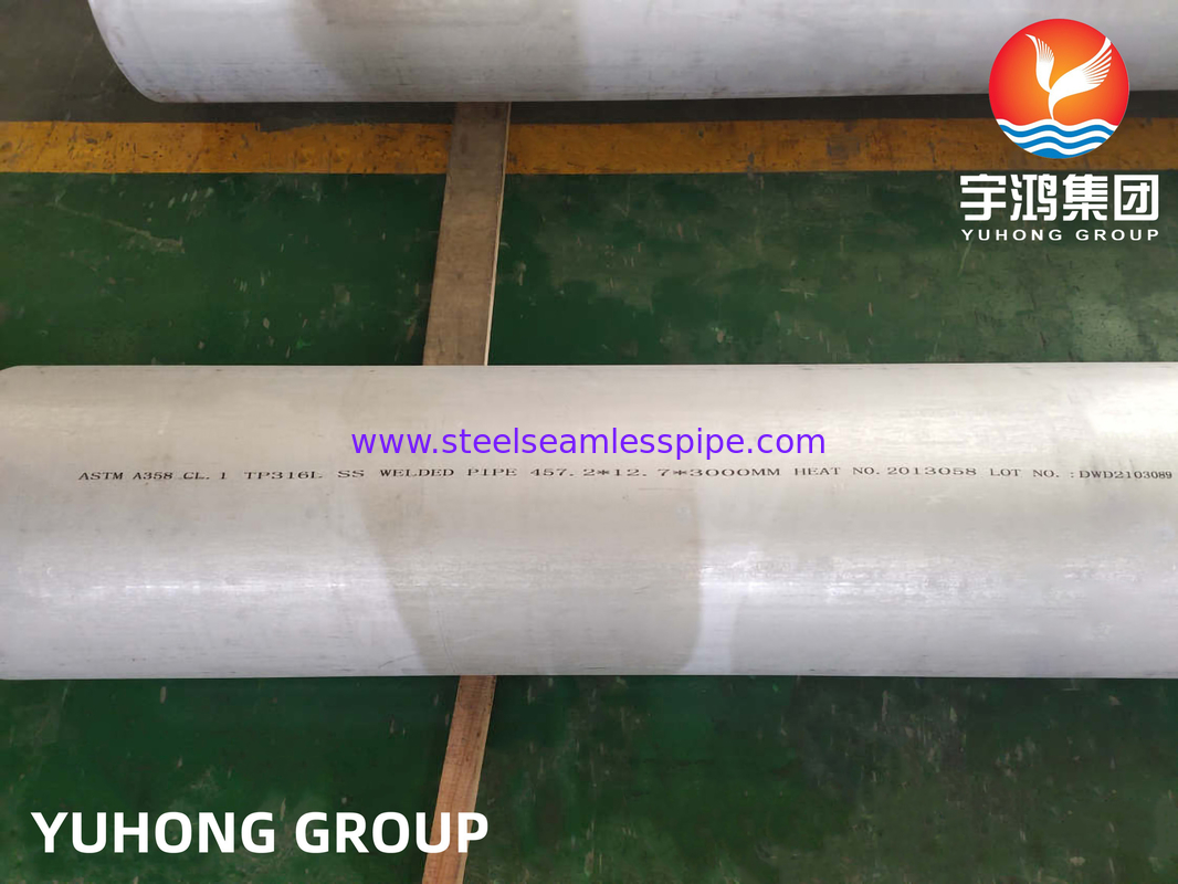 ASTM A358 Gr.1 TP316L Pipa las dari stainless steel untuk pabrik pengolahan air