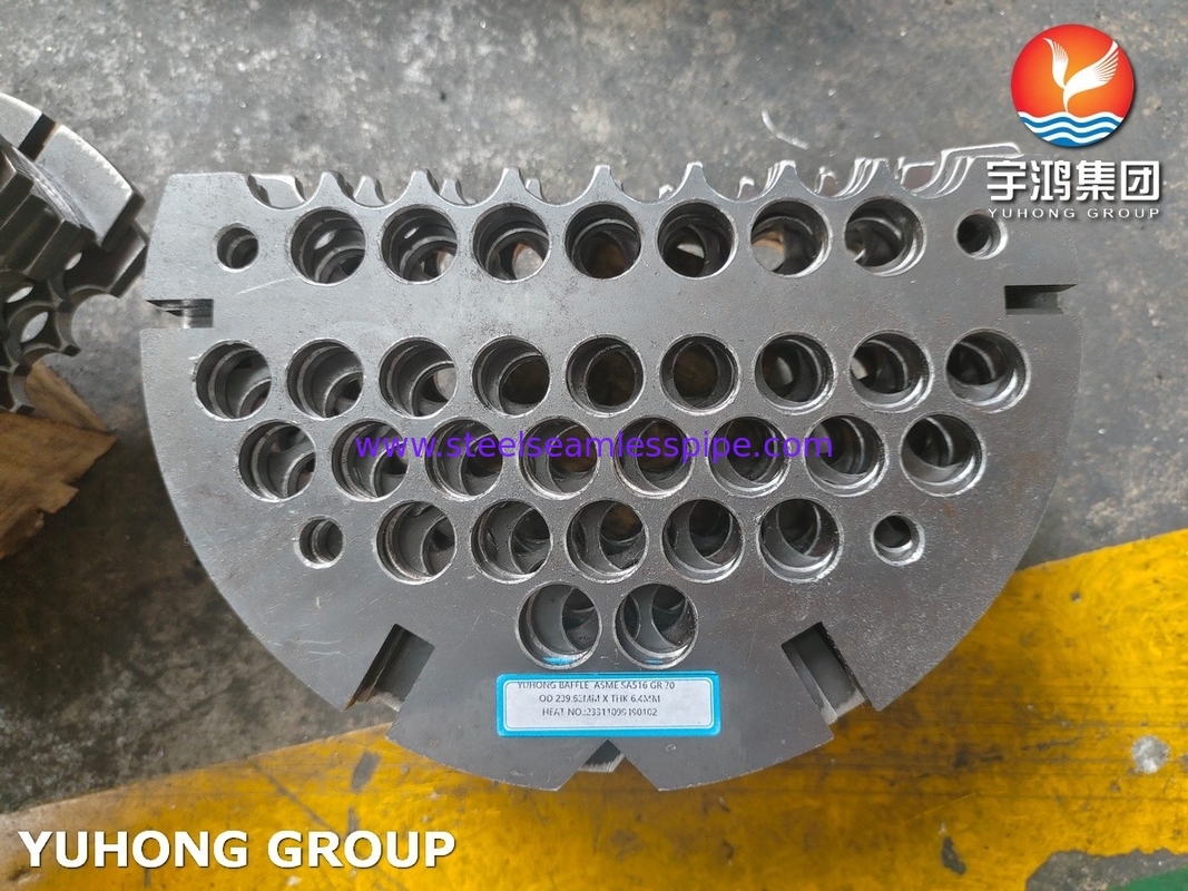ASME SA516 Kelas 70 Baffle Plat dari Baja Karbon untuk Penukar Panas NACE MR0175 Sesuai