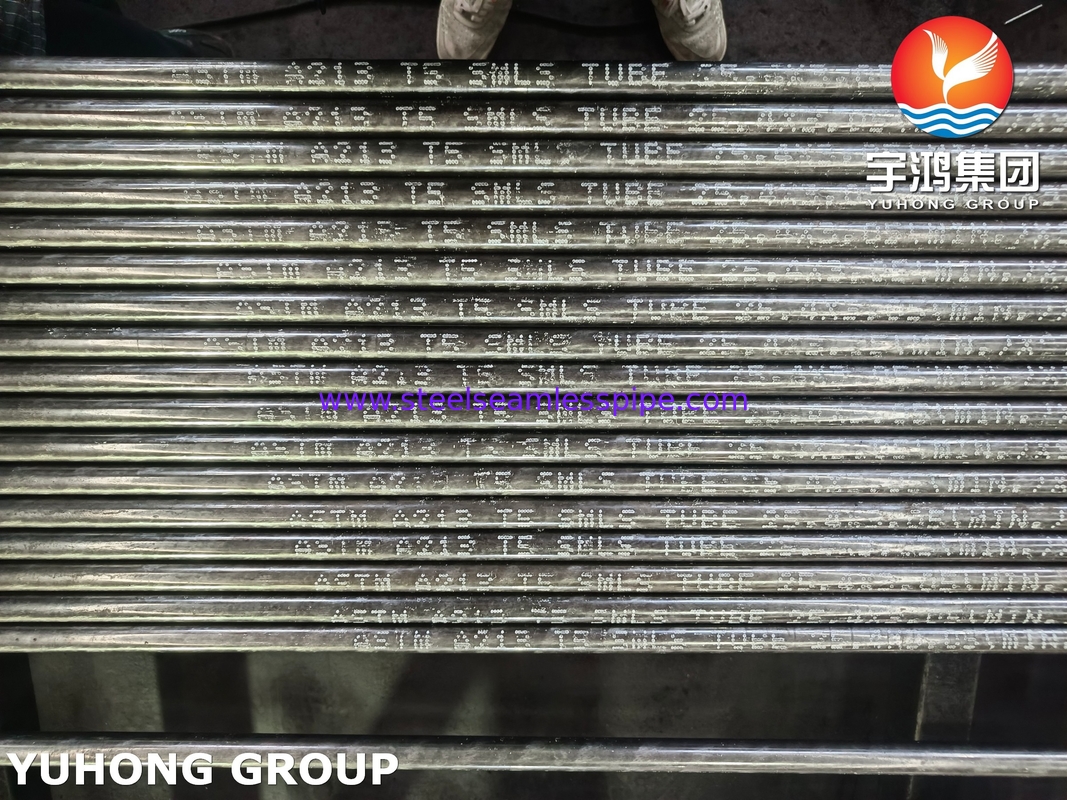 ASTM A213 / ASME SA213 T5 tabung baja paduan untuk aplikasi penukar panas boiler