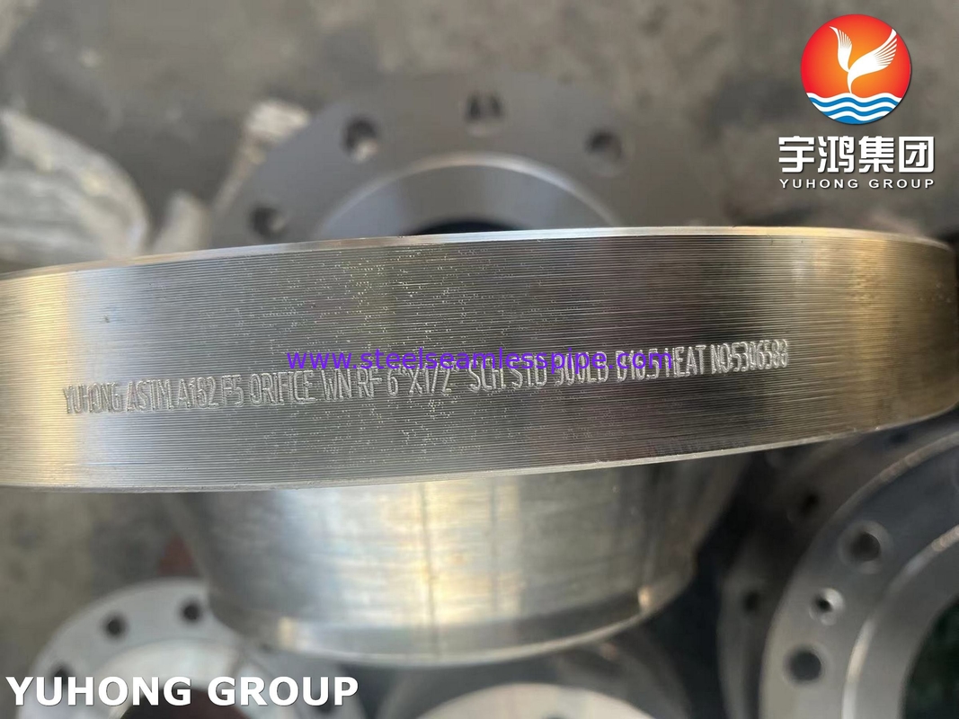 ASTM A182 F5 Flang baja paduan ASME B16.5 Flang leher las lubang tempa