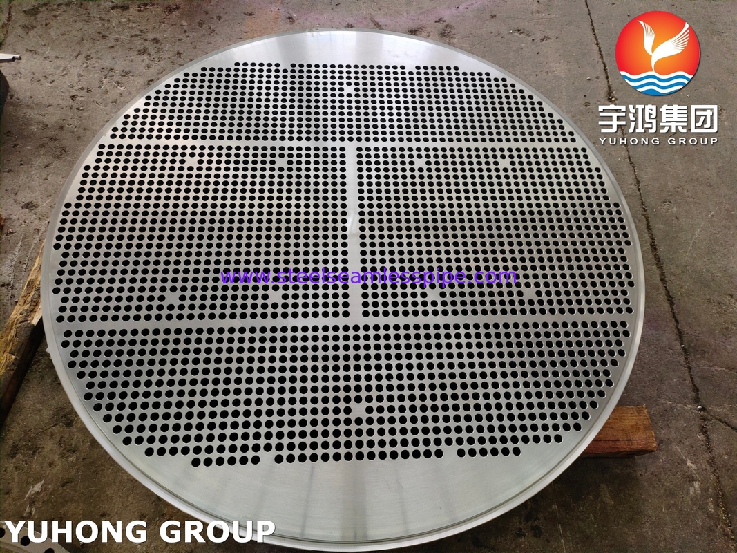 Lembar tabung baja paduan ASTM A335 ASME SA335 F5N OD 1761MM*182MM 2476HOLES*19.25MM Aplikasi penukar panas