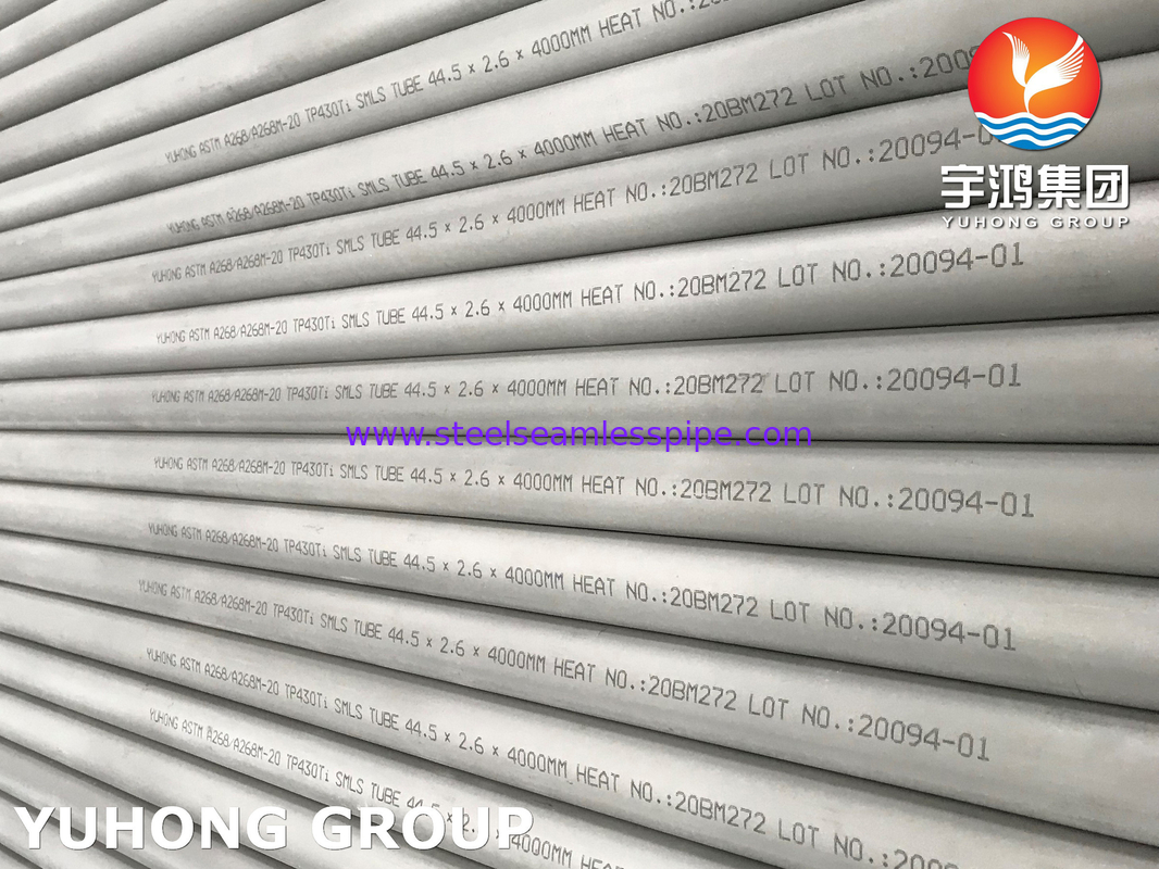 ASTM A268 TP430Ti Ferritic Dan Martensitic Stainless Steel Seamless Tube untuk Lingkungan Kimia yang keras